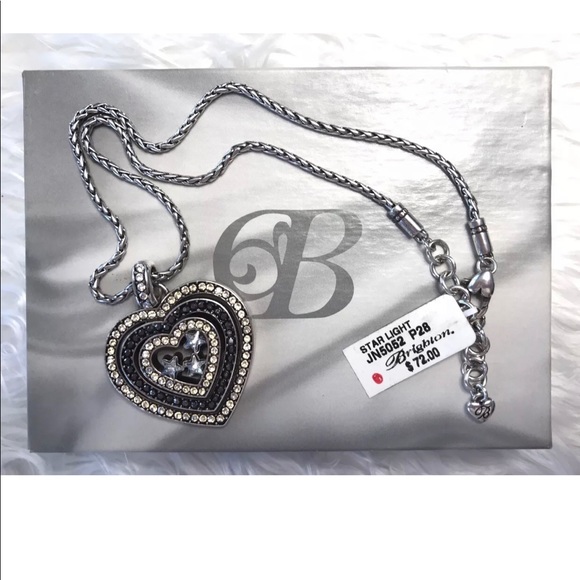Retired Brighton STAR LIGHT Heart Pendant Necklace - Picture 1 of 8